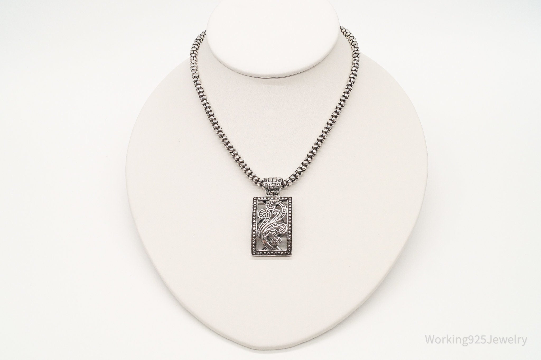 Designer Silpada Art Deco Sterling Silver Necklace