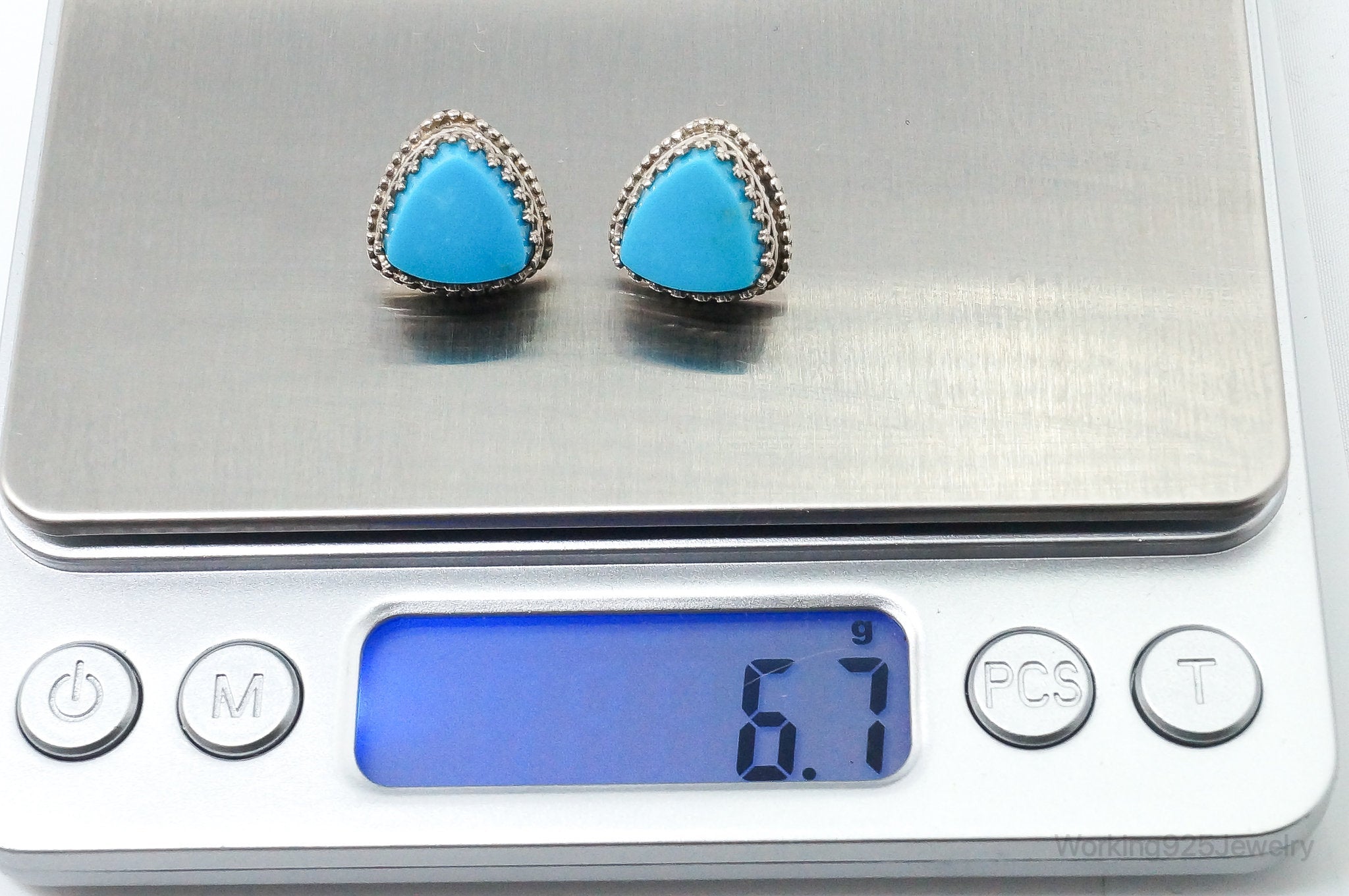 Designer Desert Rose Trading Turquoise Sterling Silver Earrings