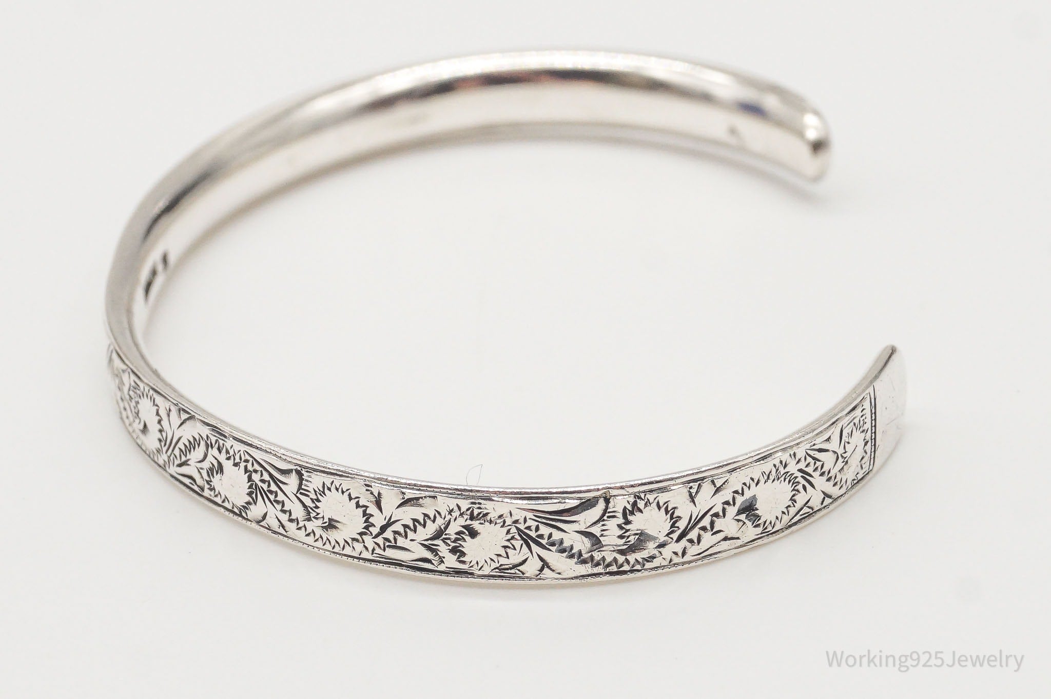 Antique Letter "B" Art Nouveau Sterling Silver Bracelet