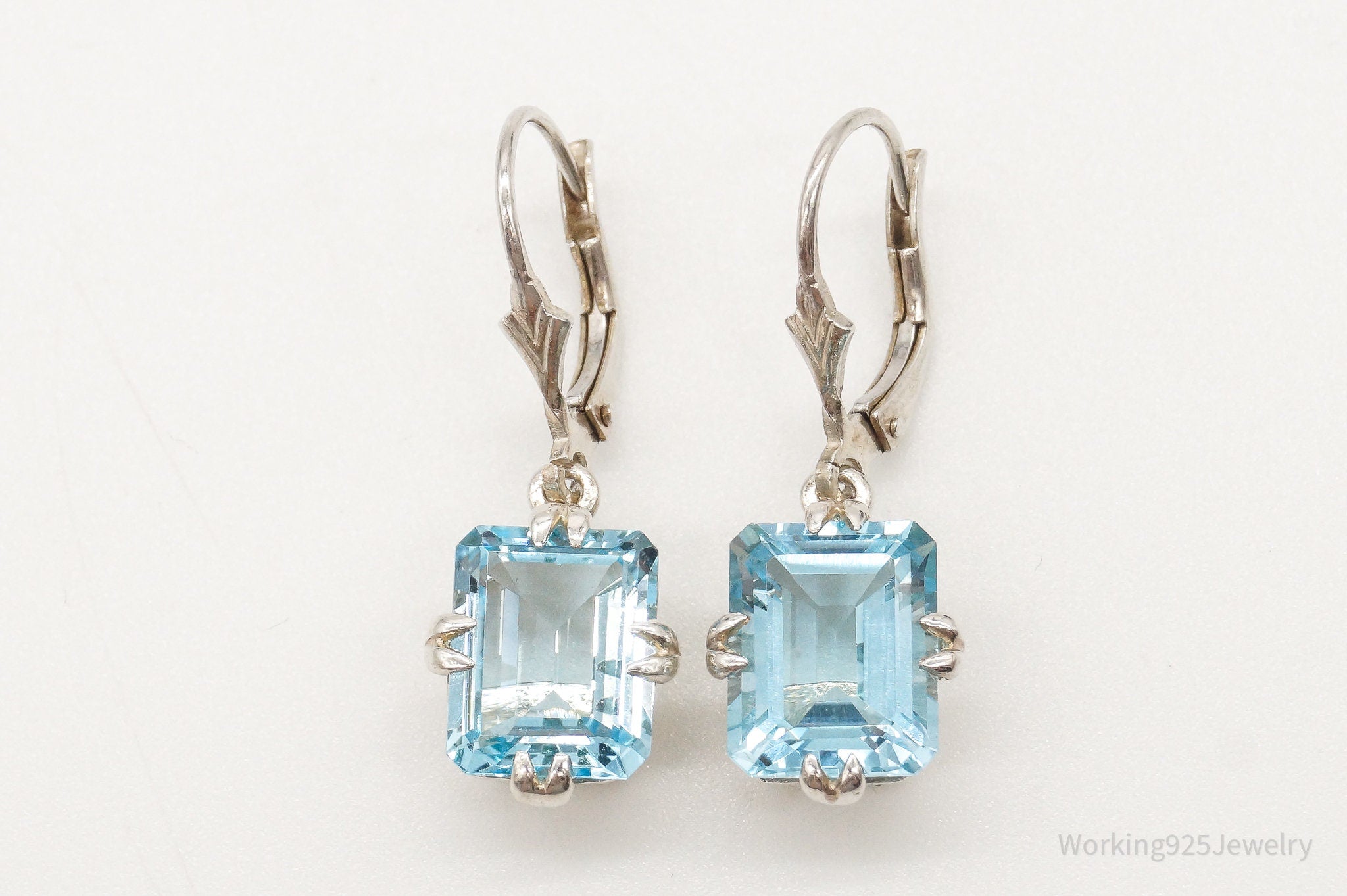 Vintage Designer CNA Blue Topaz Sterling Silver Earrings