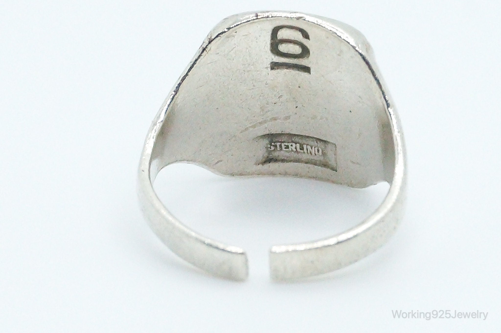 Vintage "Be Prepared" Eagle Scout Sterling Silver Ring - Size 6.5 Adjustable