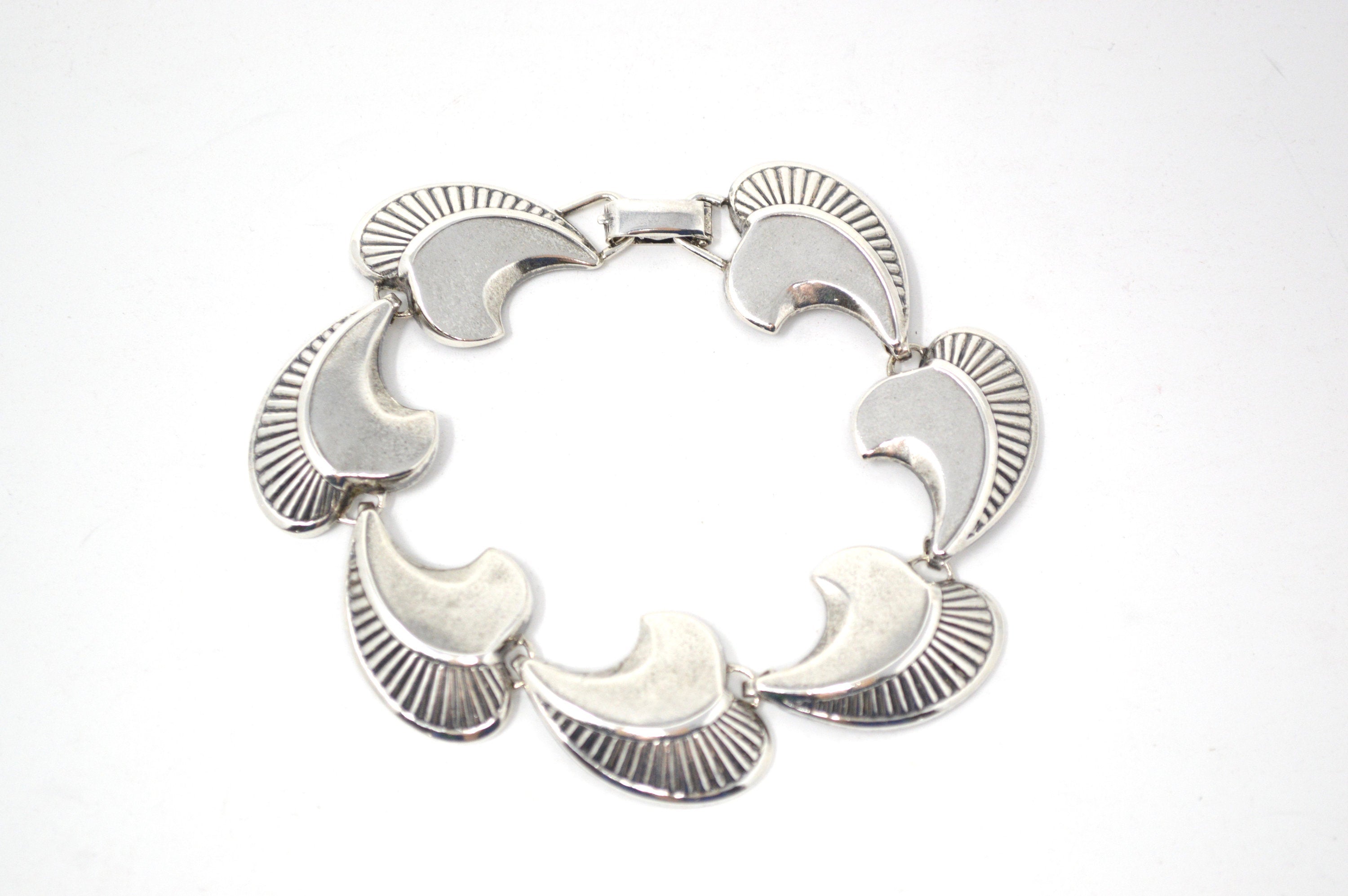 Vintage Designer Danecraft Mid Century Modernist Sterling Silver Bracelet