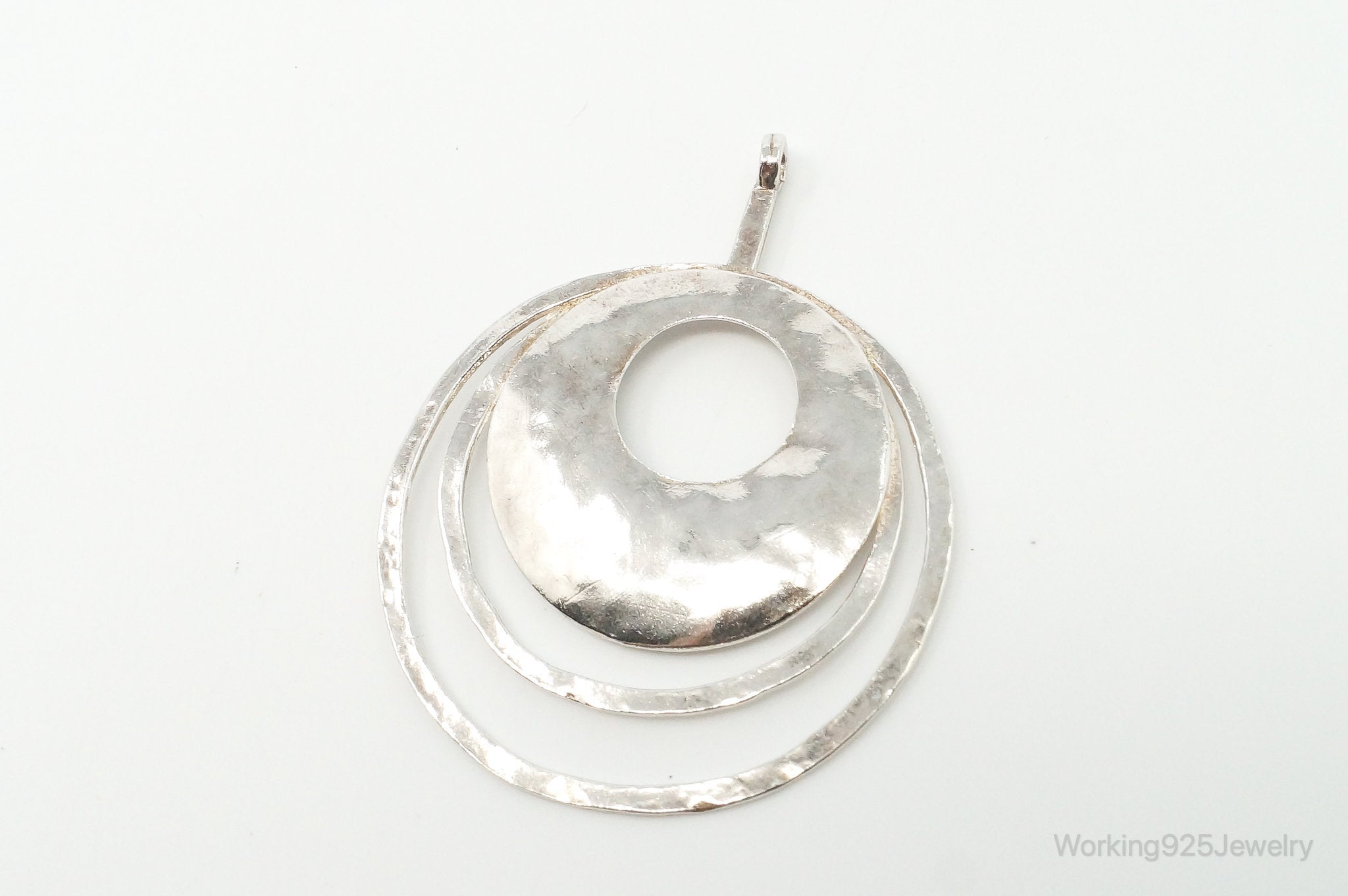 Retired Silpada Hammered Rings Sterling Silver Necklace Pendant