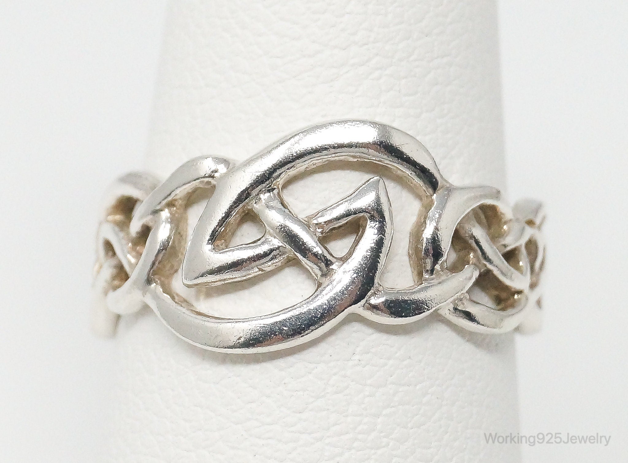 Vintage Celtic Knot Sterling Silver Ring Size 6.75