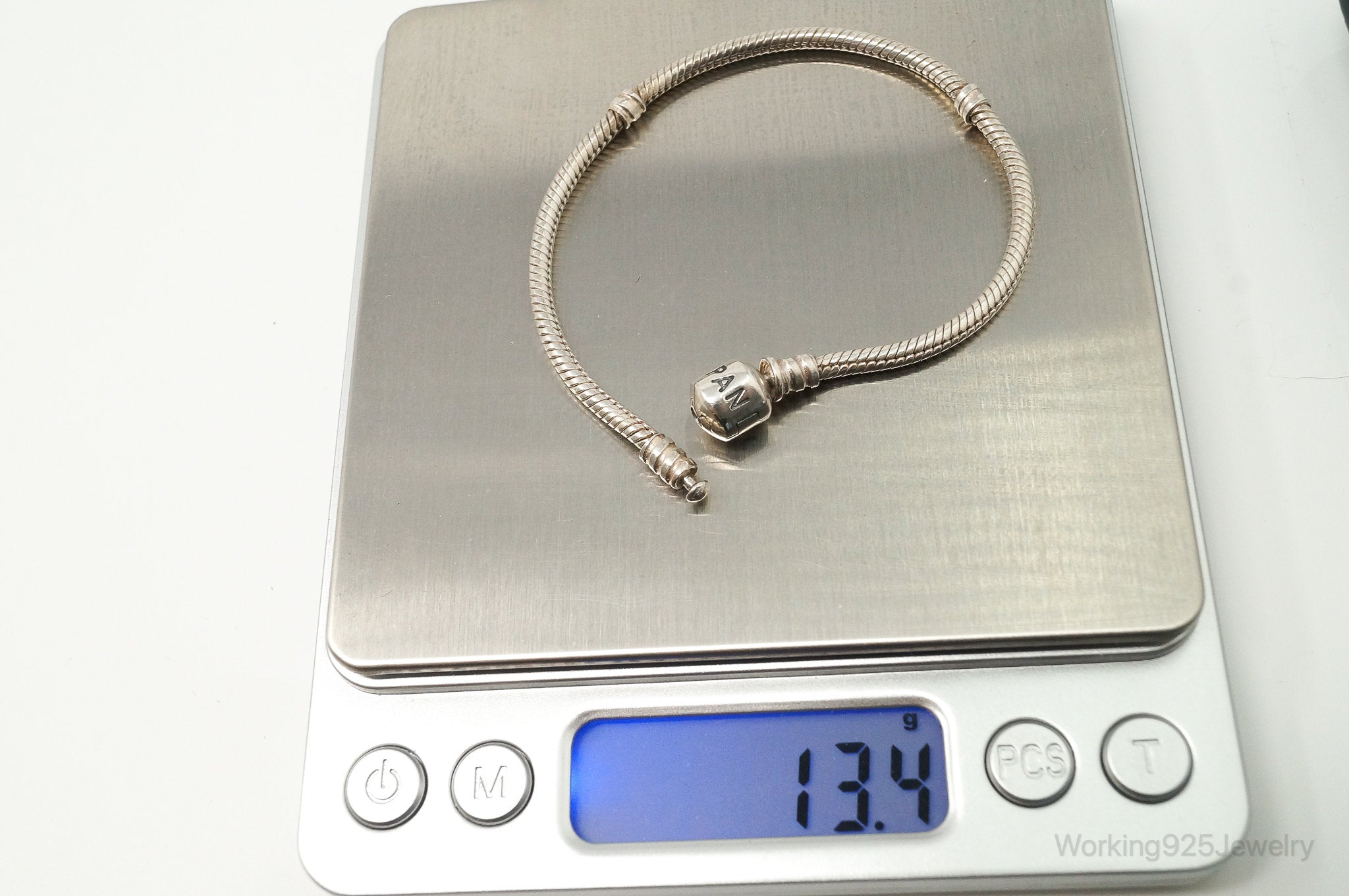 Designer Pandora Iconic Sterling Silver Clasp Charm Bracelet