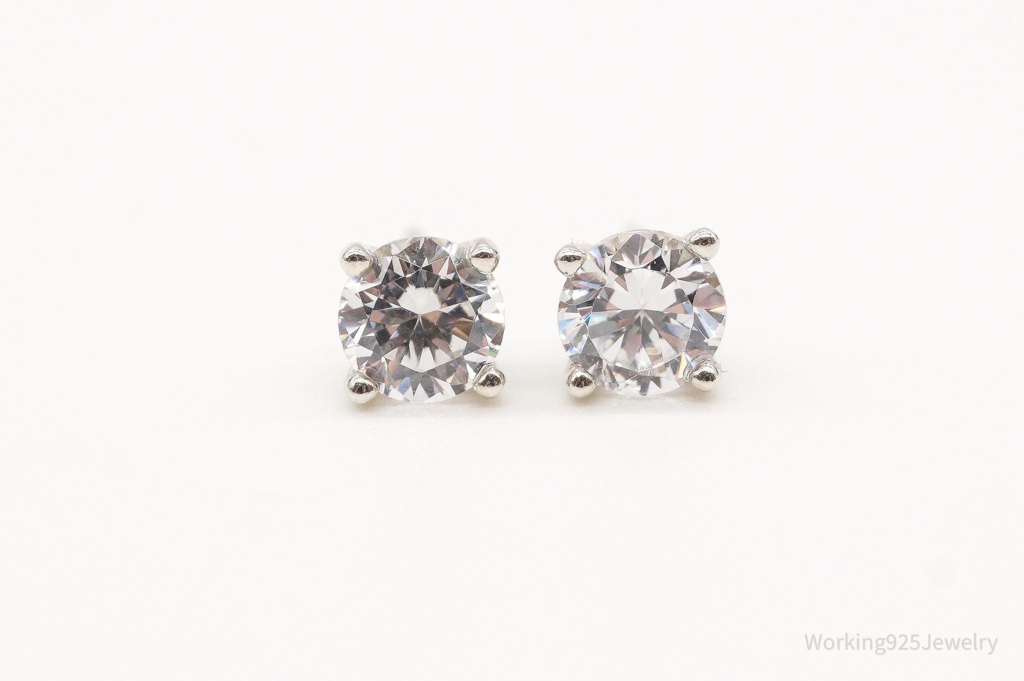 Vintage Cubic Zirconia Sterling Silver Earrings