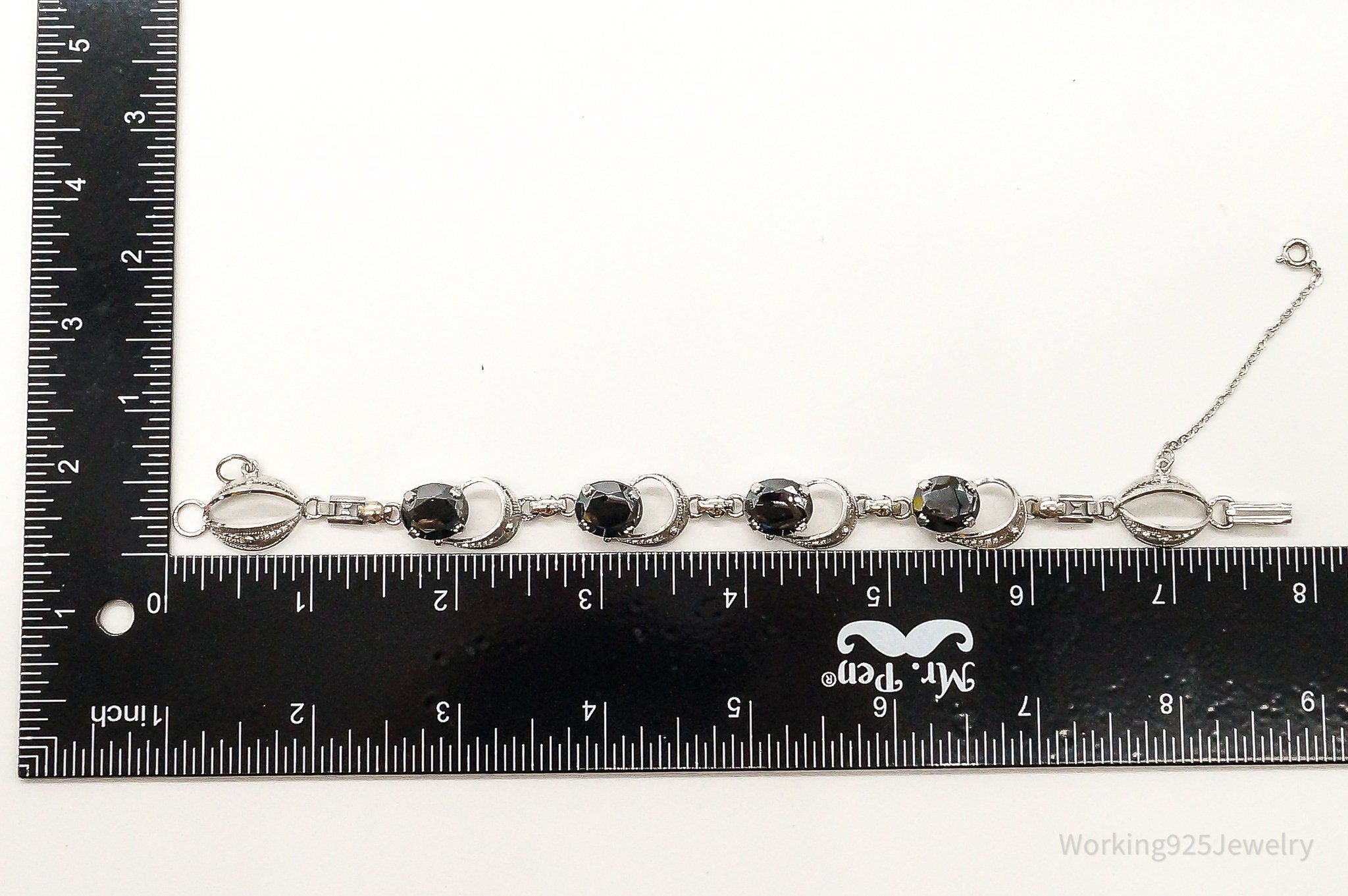 Antique Hematite Sterling Silver Bracelet