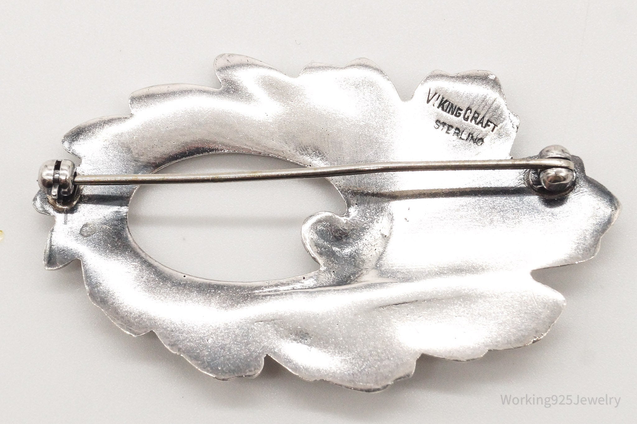 Large Vintage Modernist Viking Craft Sterling Silver Pin Brooch