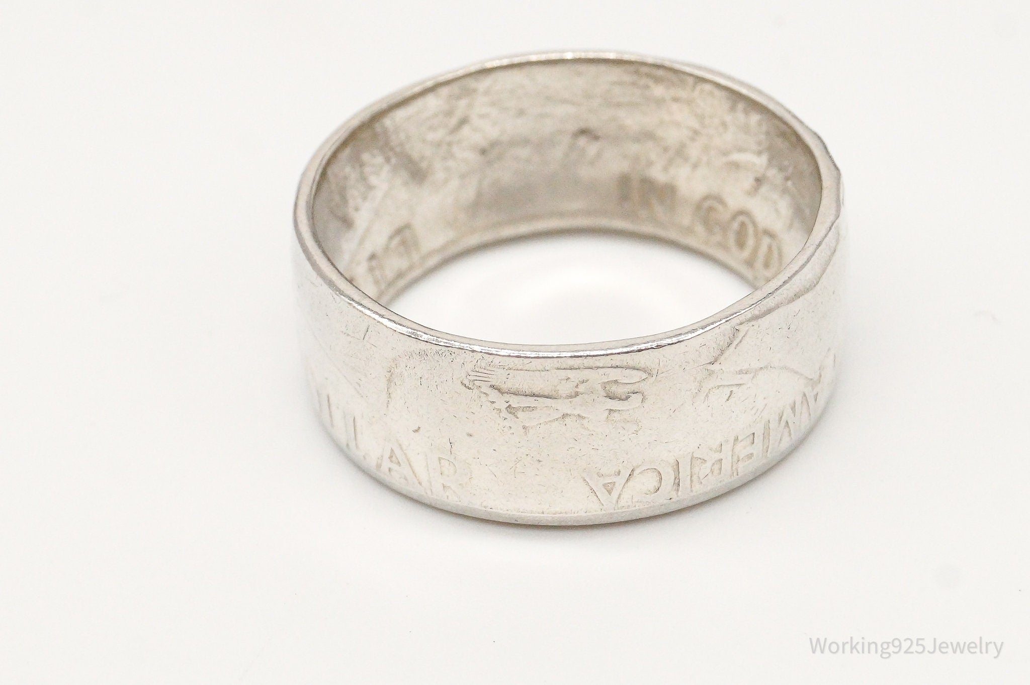 Vintage 1952 Half Dollar Silver Ring - Size 10.75