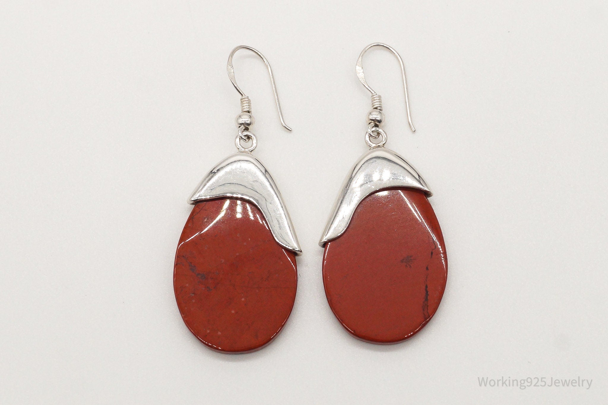 Vintage Designer RLM Studio Red Jasper Sterling Silver Earrings