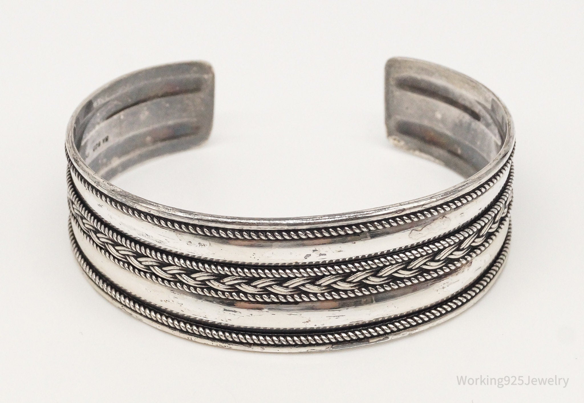 Vintage Designer BA Suarti Bali Sterling Silver Cuff Bracelet