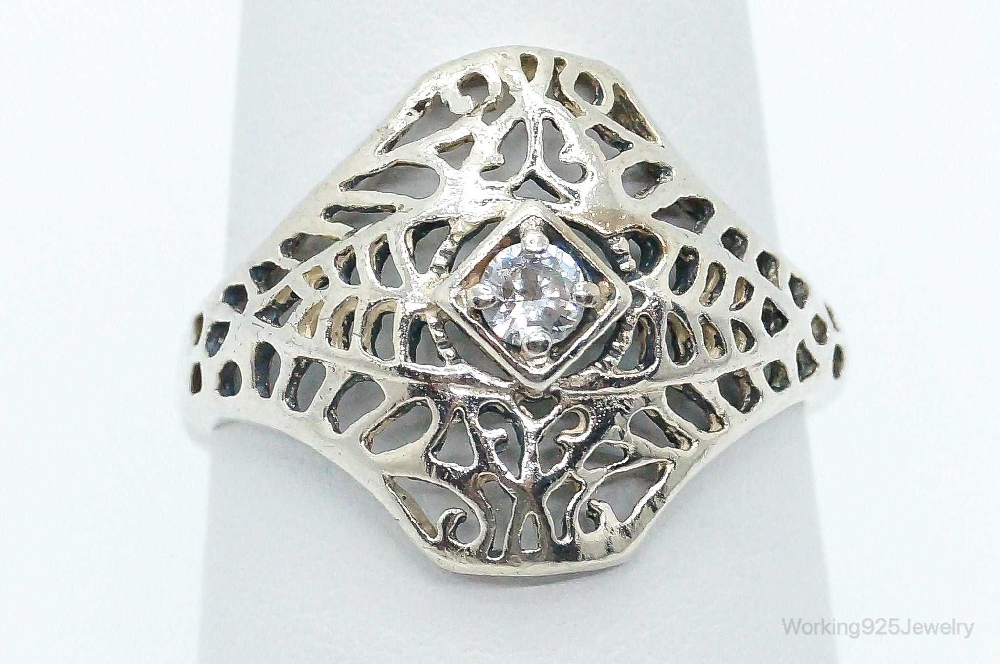 Vintage Avon Cubic Zirconia Sterling Silver Ring - Size 7