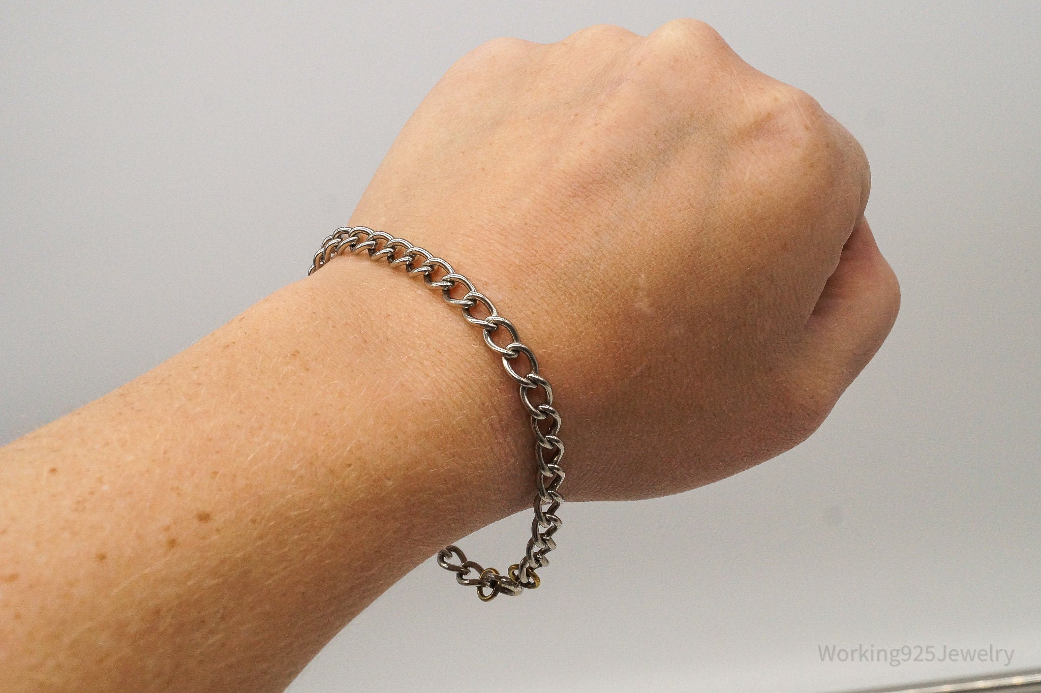 Antique Sterling Silver Plated Chainlink Bracelet