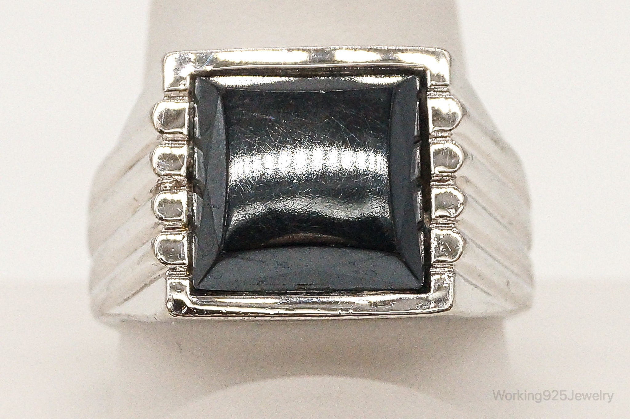 Vintage 18KGold Electroplated Hematite Ring Size 10.75