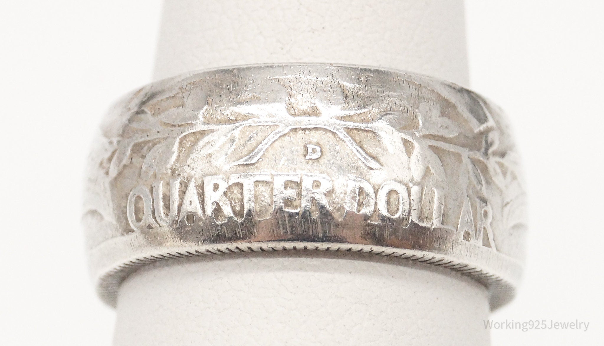 Vintage 1958 Washington Quarter Coin Silver Ring - Size 4.25