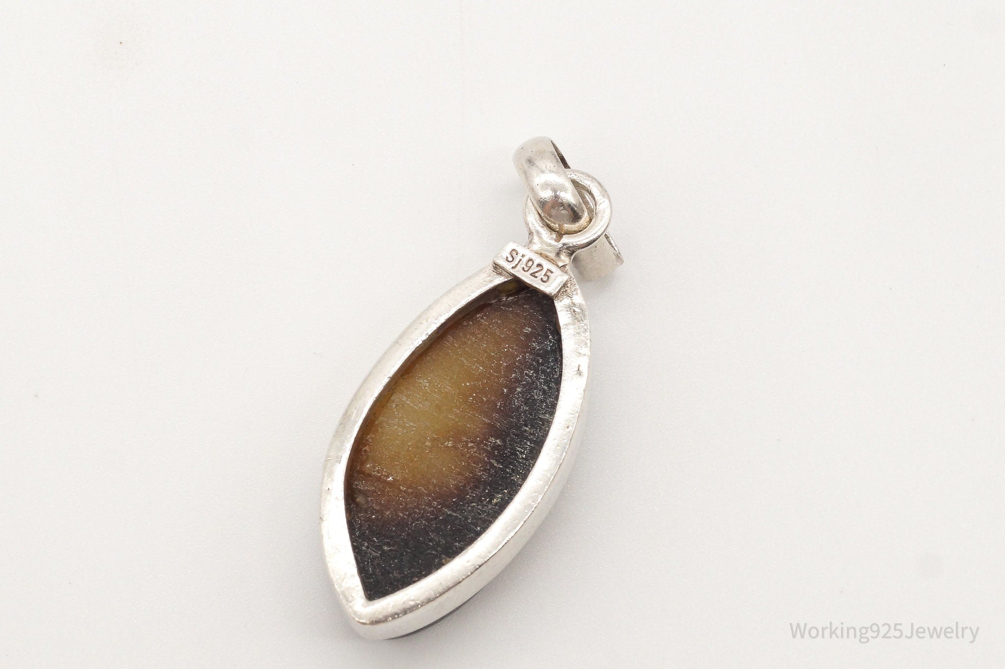 Vintage Large Druzy Quartz Sterling Silver Pendant