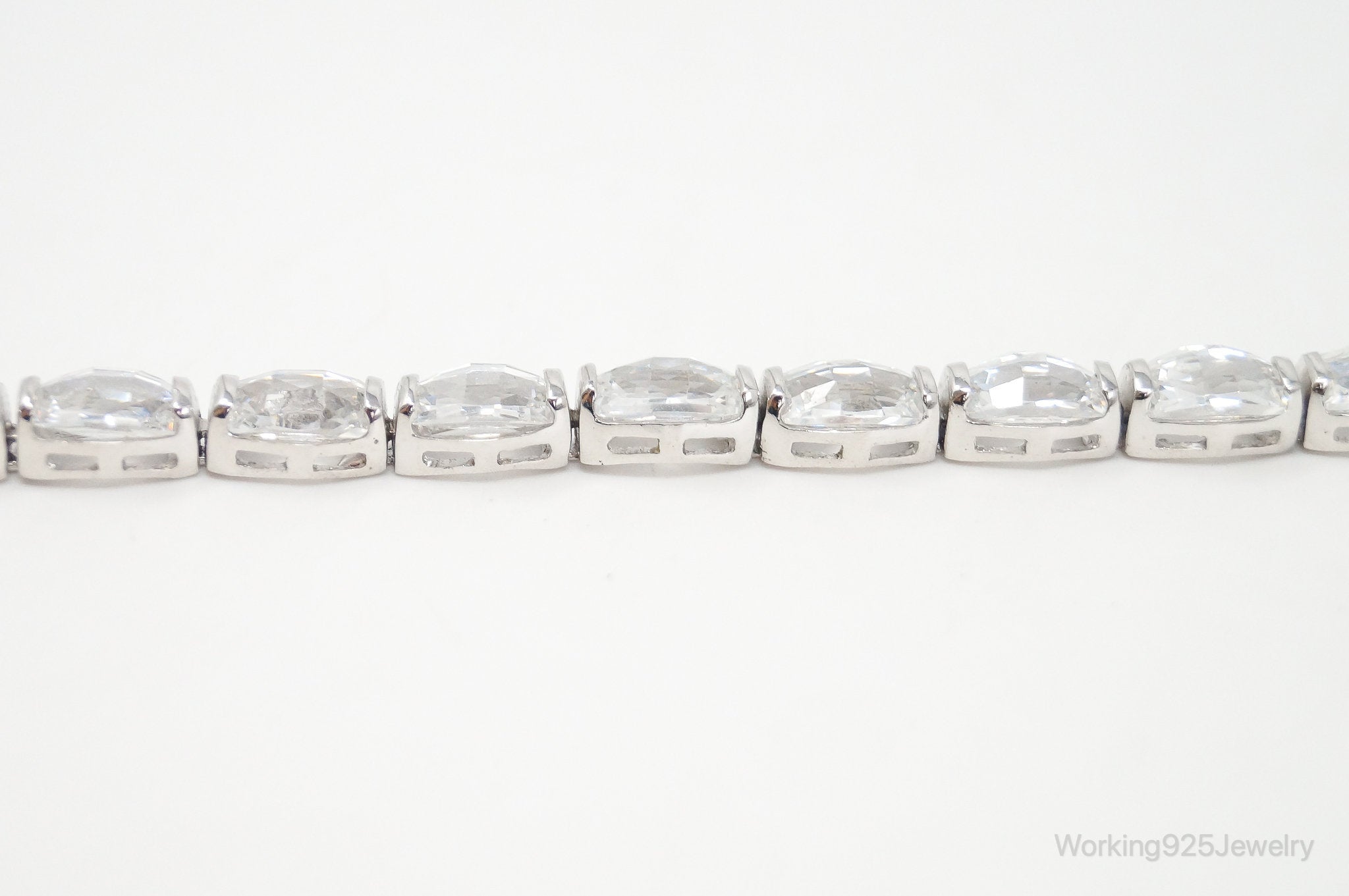 Vintage Designer FAS Cubic Zirconia Sterling Silver Tennis Bracelet