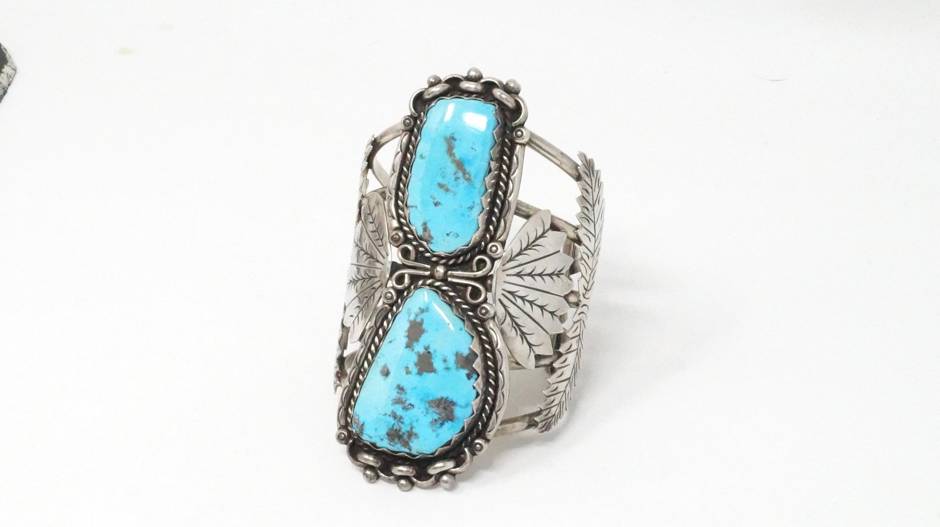 RARE Native American Beverly 27 Years Turquoise Sterling Silver Cuff Bracelet