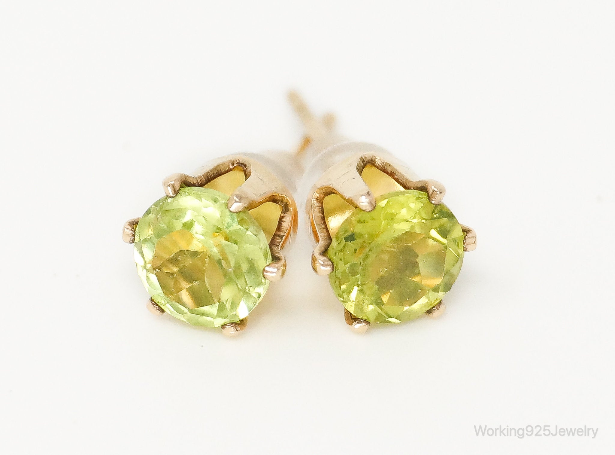 Peridot 14K Yellow Gold Filled Post Earrings