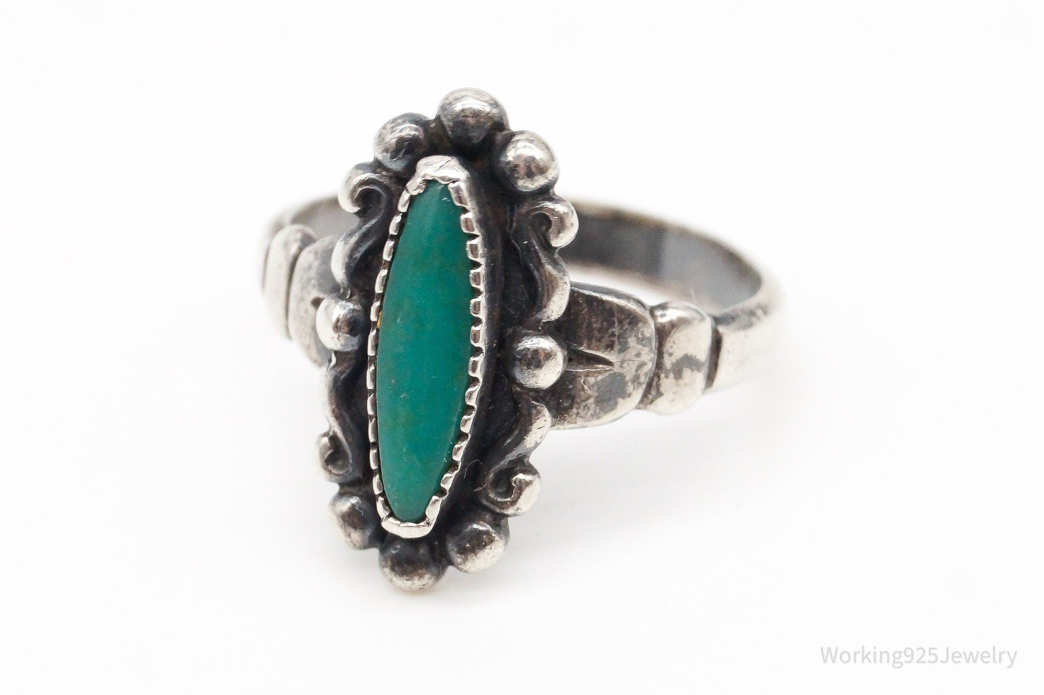 Vintage Bell Trading Company Turquoise Sterling Silver Ring - Size 4.75