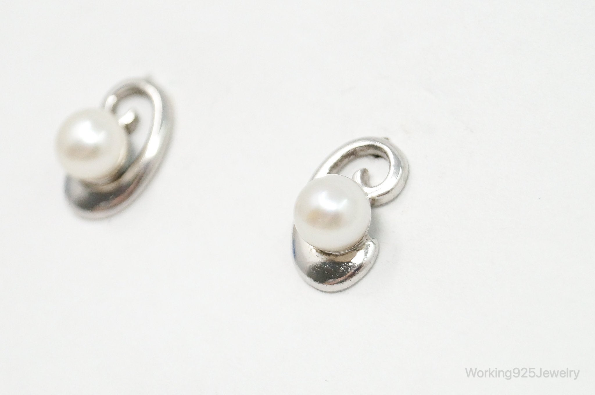 Designer Pearl Sterling Silver Earrings