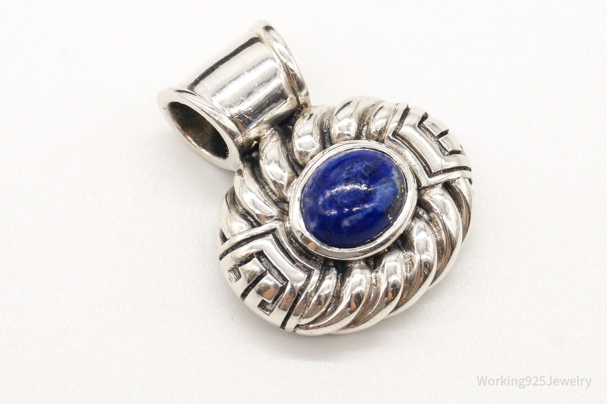 Designer CNA Blue Lapis Lazuli Sterling Silver Pendant