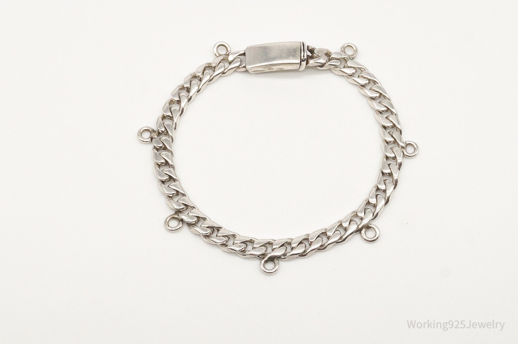 Vintage Castelan Mexico Charm Sterling Silver Bracelet