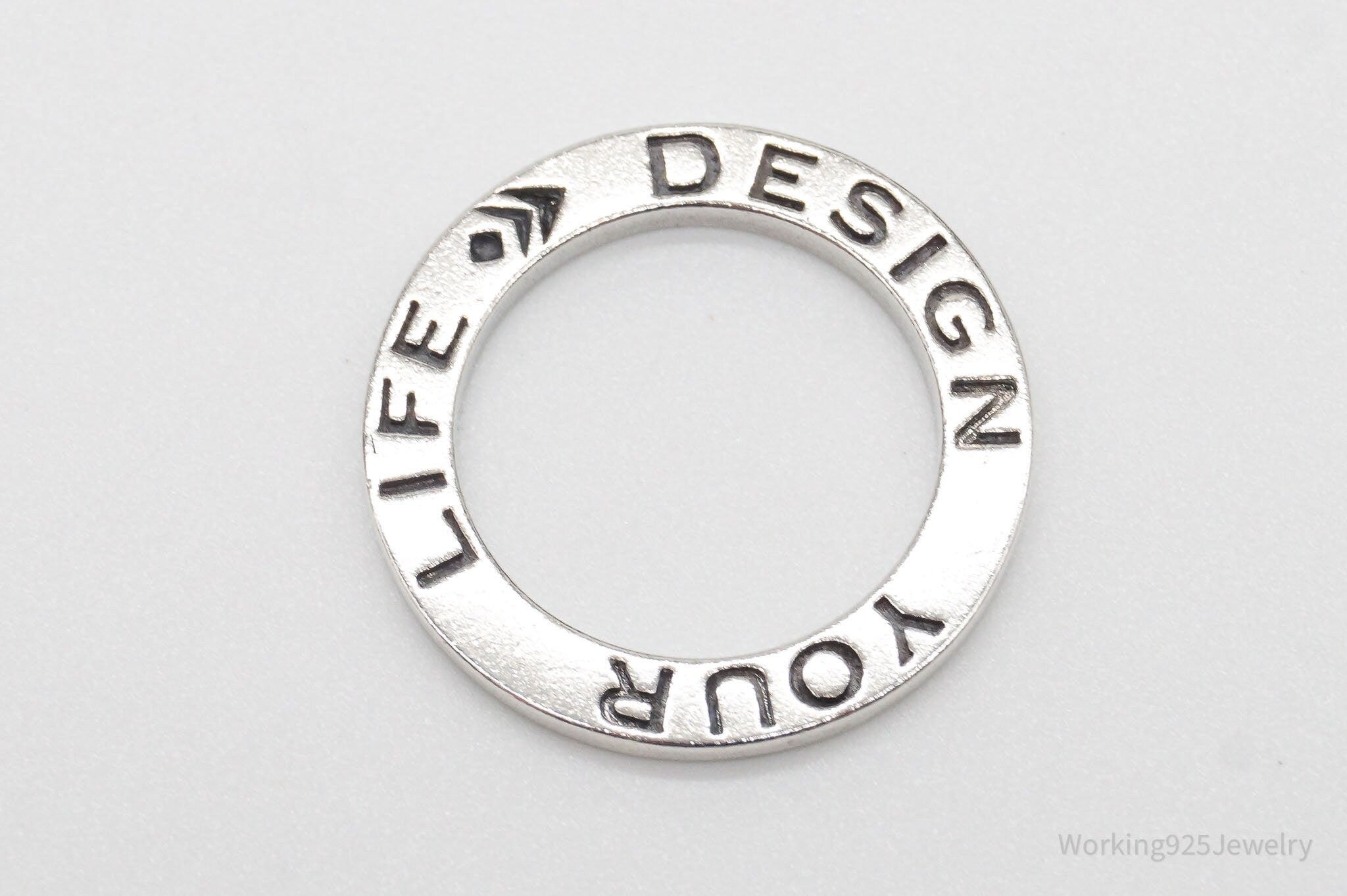 Vintage Designer Silpada "Design Your Life" Sterling Silver Ring - Size 6