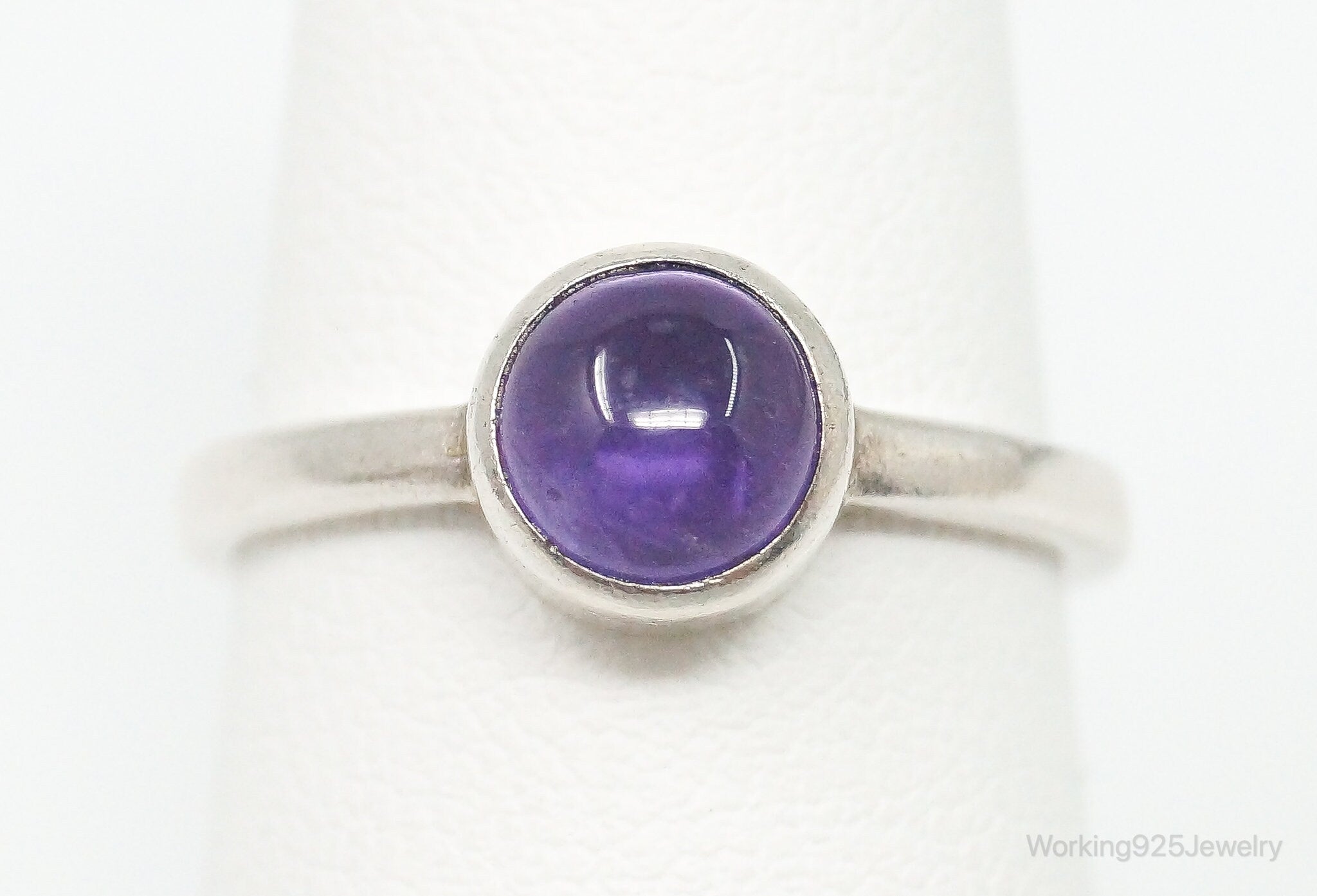 Vintage Amethyst Sterling Silver Ring - Size 6