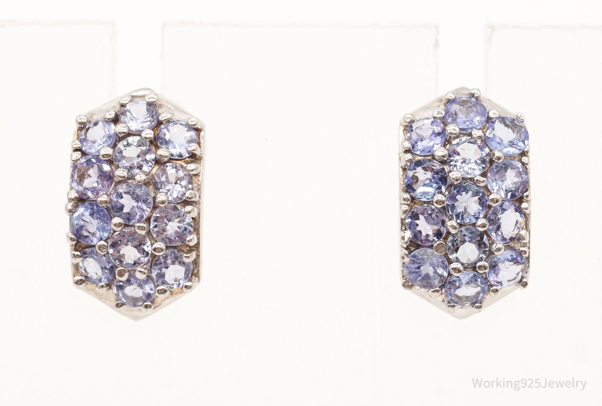 Vintage Iolite Sterling Silver Earrings