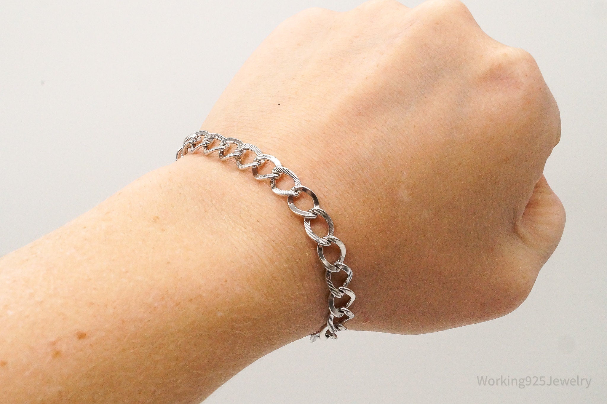 Antique JB Sterling Silver Chainlink Bracelet