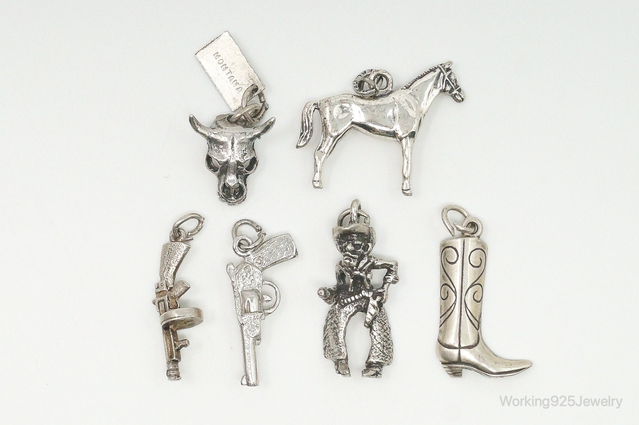 Vintage Antique Western Sterling Silver Charms Lot