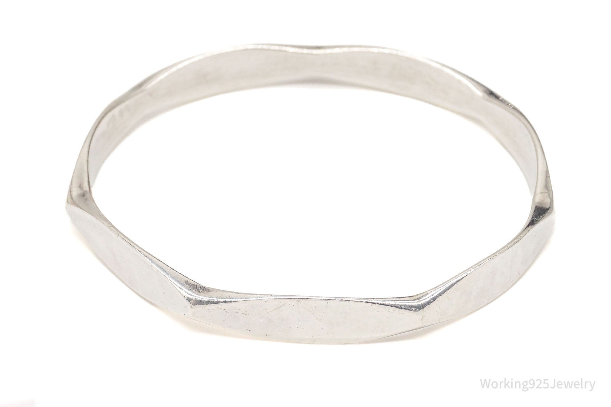 RARE 1960s Norway Modernist Designer Ragnar Hansen Sterling Silver Bracelet