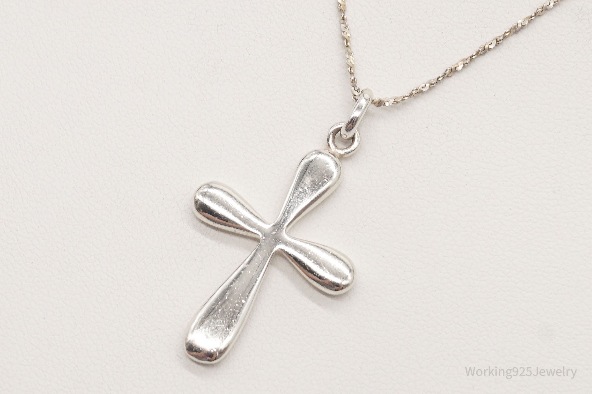 Vintage Designer Boma Cross Sterling Silver Necklace