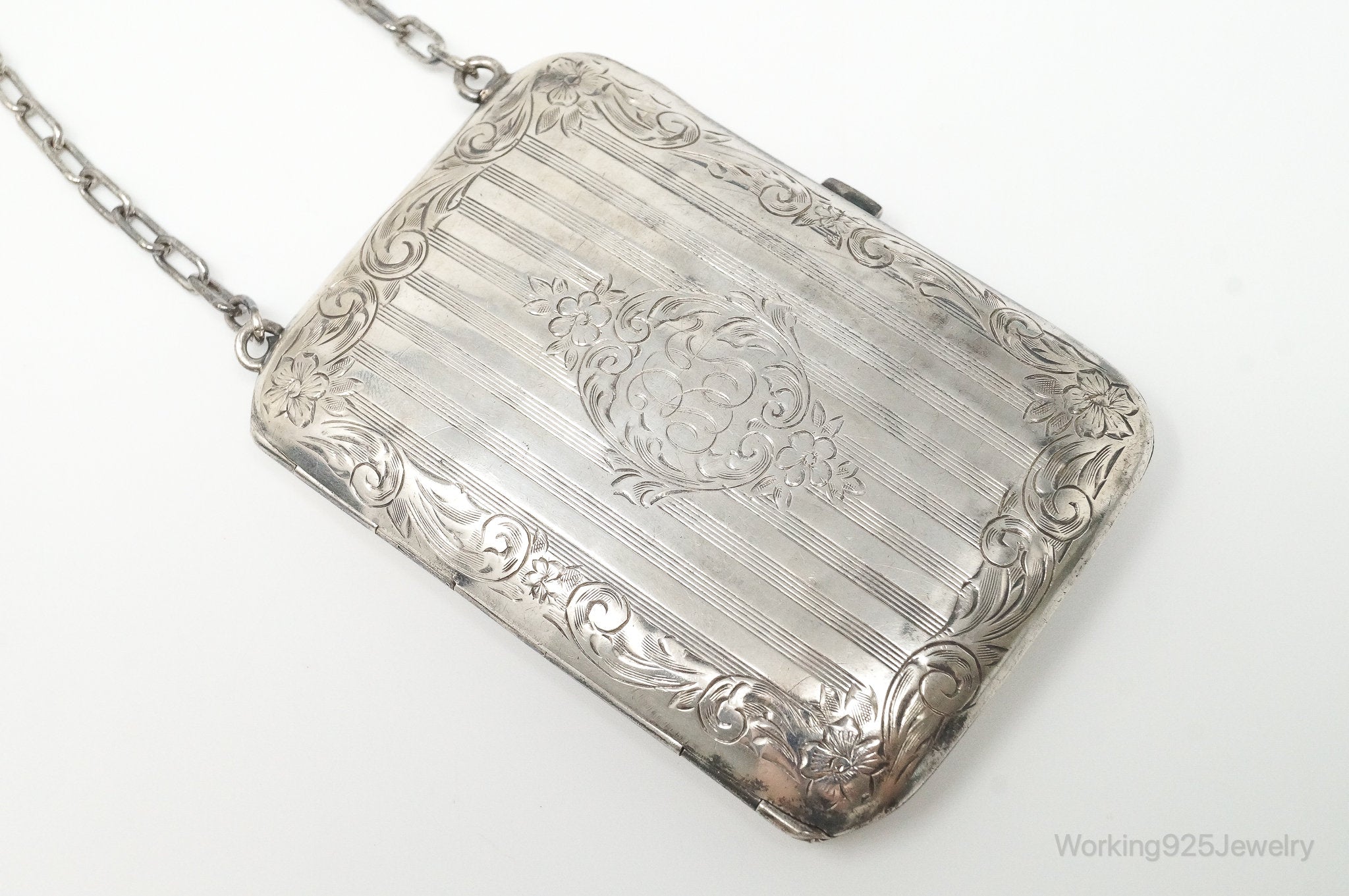 RARE Antique Clarence A. Vanderbilt Sterling Silver Coin Change Vanity Purse