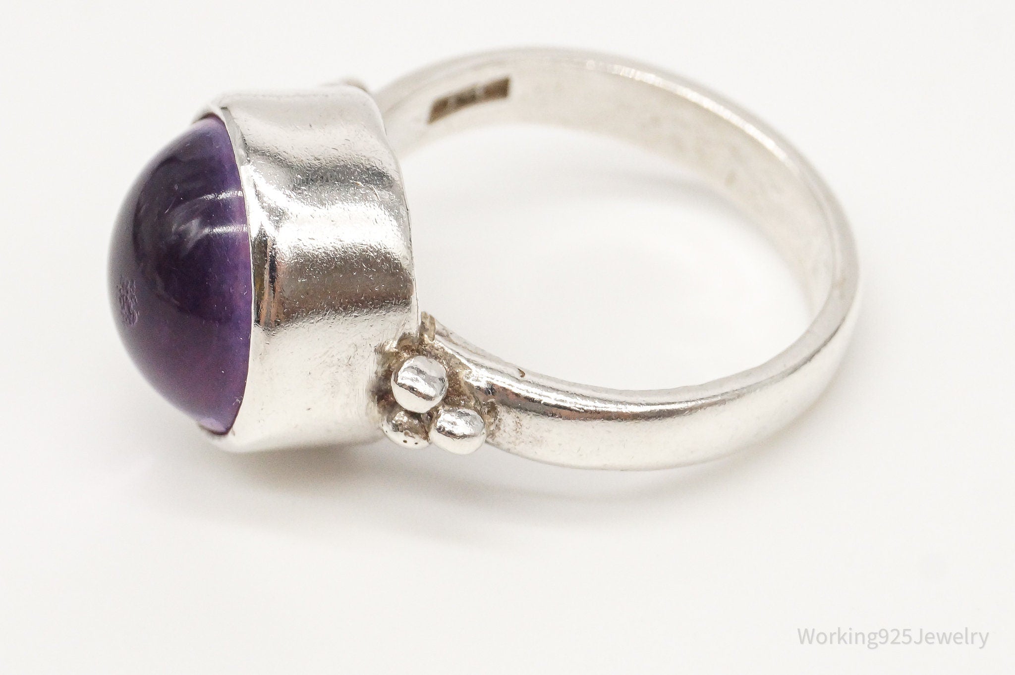 Vintage Amethyst Sterling Silver Ring - Size 8.75