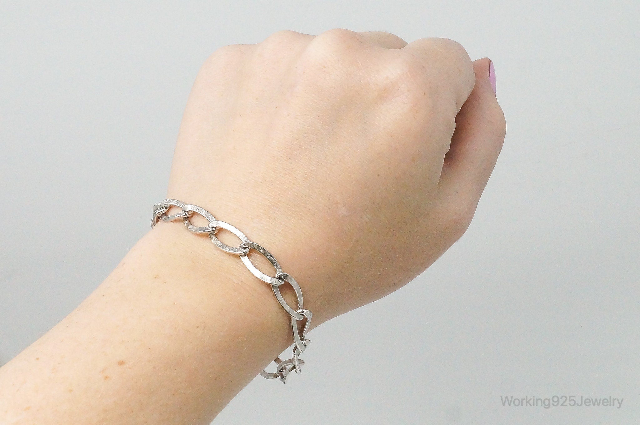 Antique Sterling Silver Chain Link Bracelet