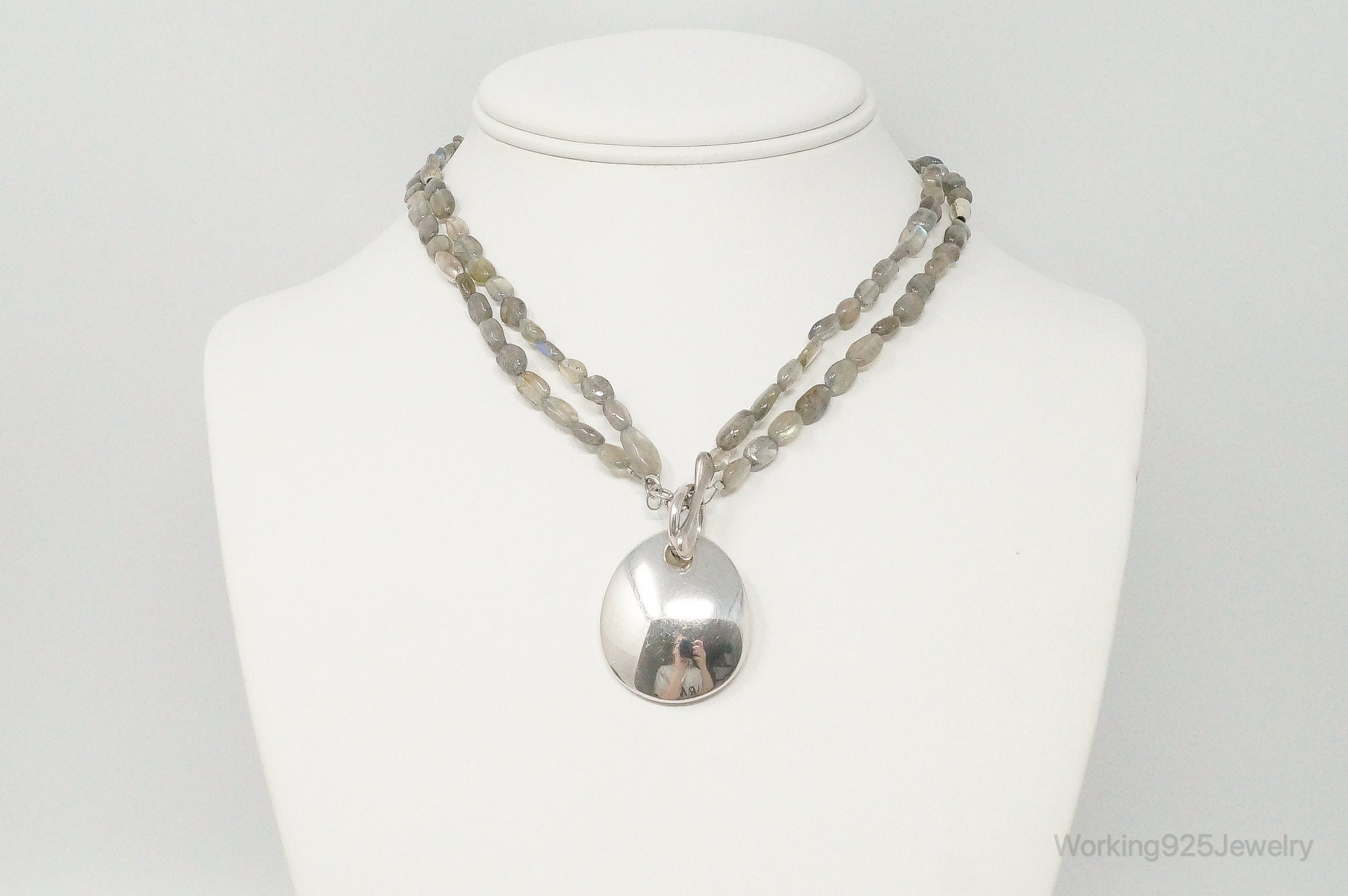 Designer RLM Studios Robert Lee Morris Labradorite Sterling Silver Necklace