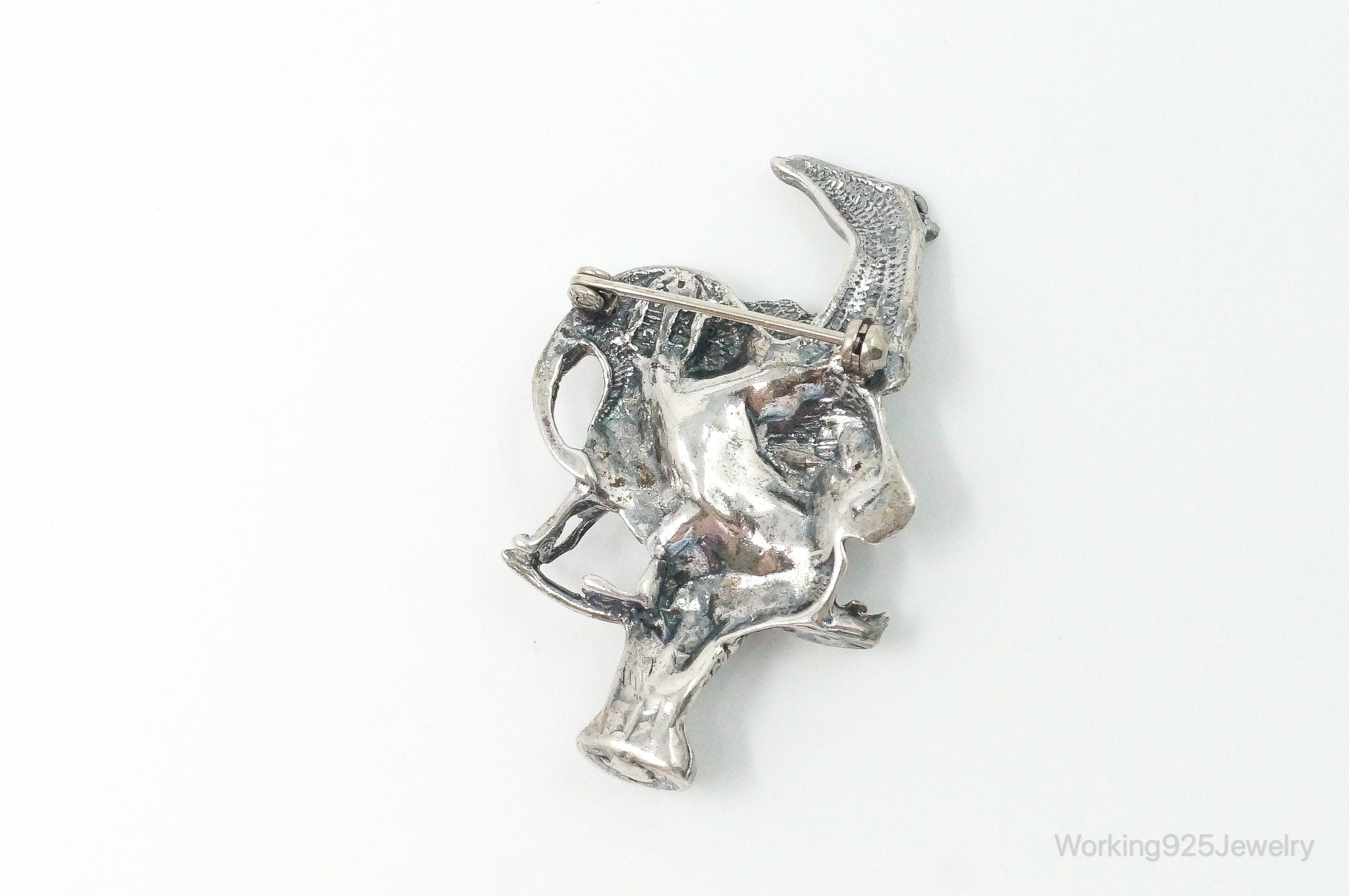 Large Vintage Mexico Animal Kingdom Sterling Silver Brooch Pin