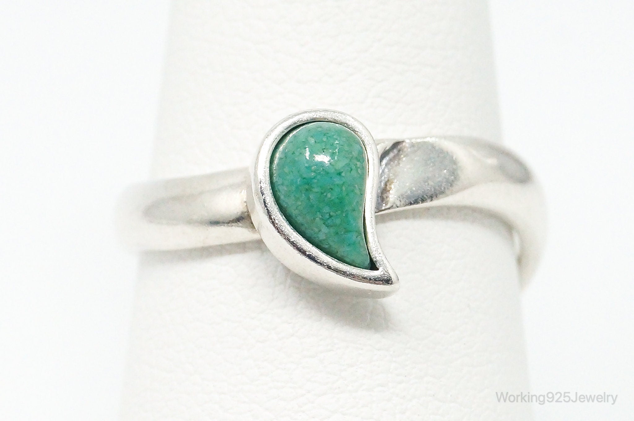 Southwestern Carolyn Pollack Relios Turquoise Sterling Silver Ring - Size 9