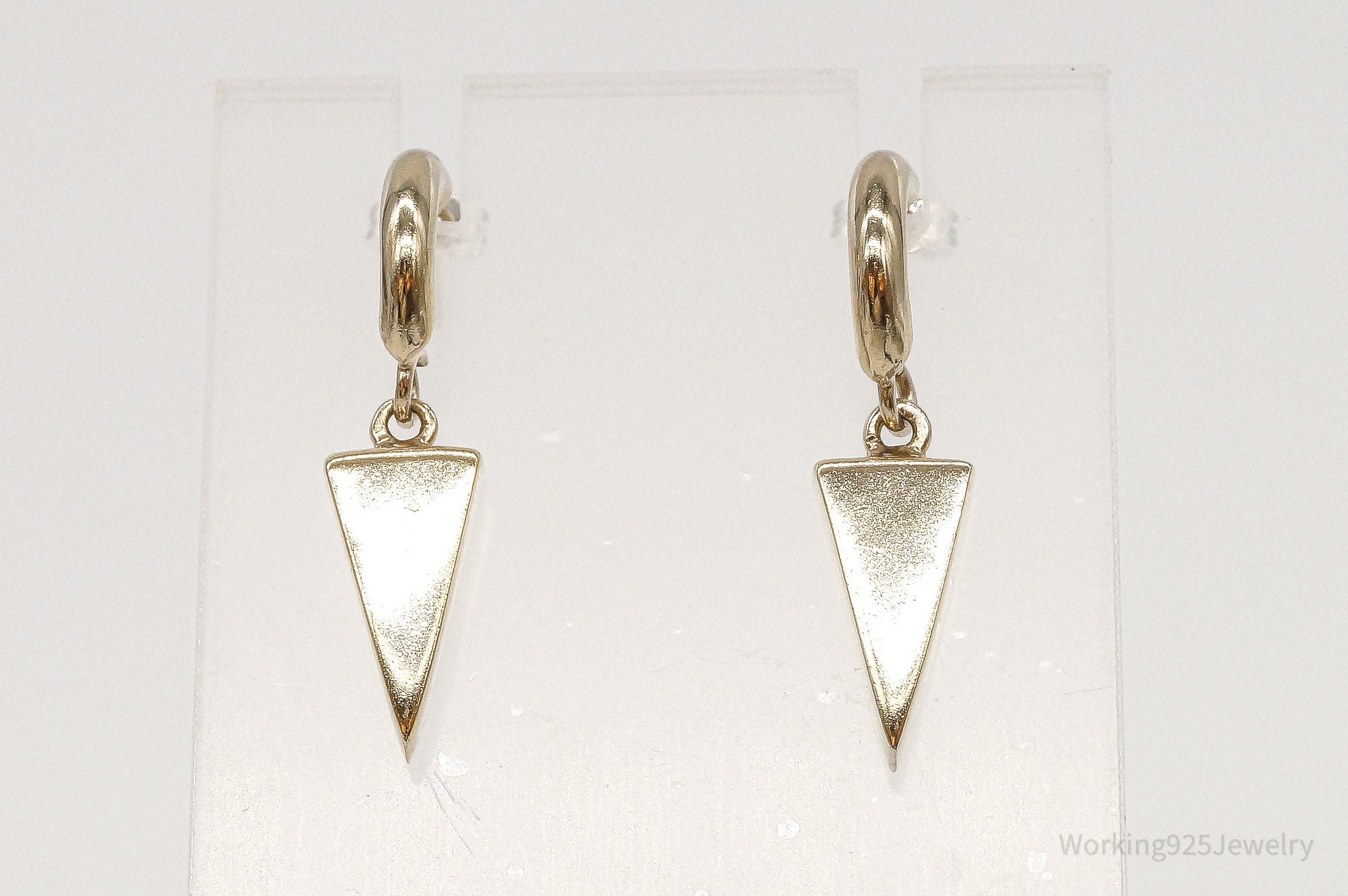 Vintage Gold Vermeil Modernist Sterling Silver Earrings