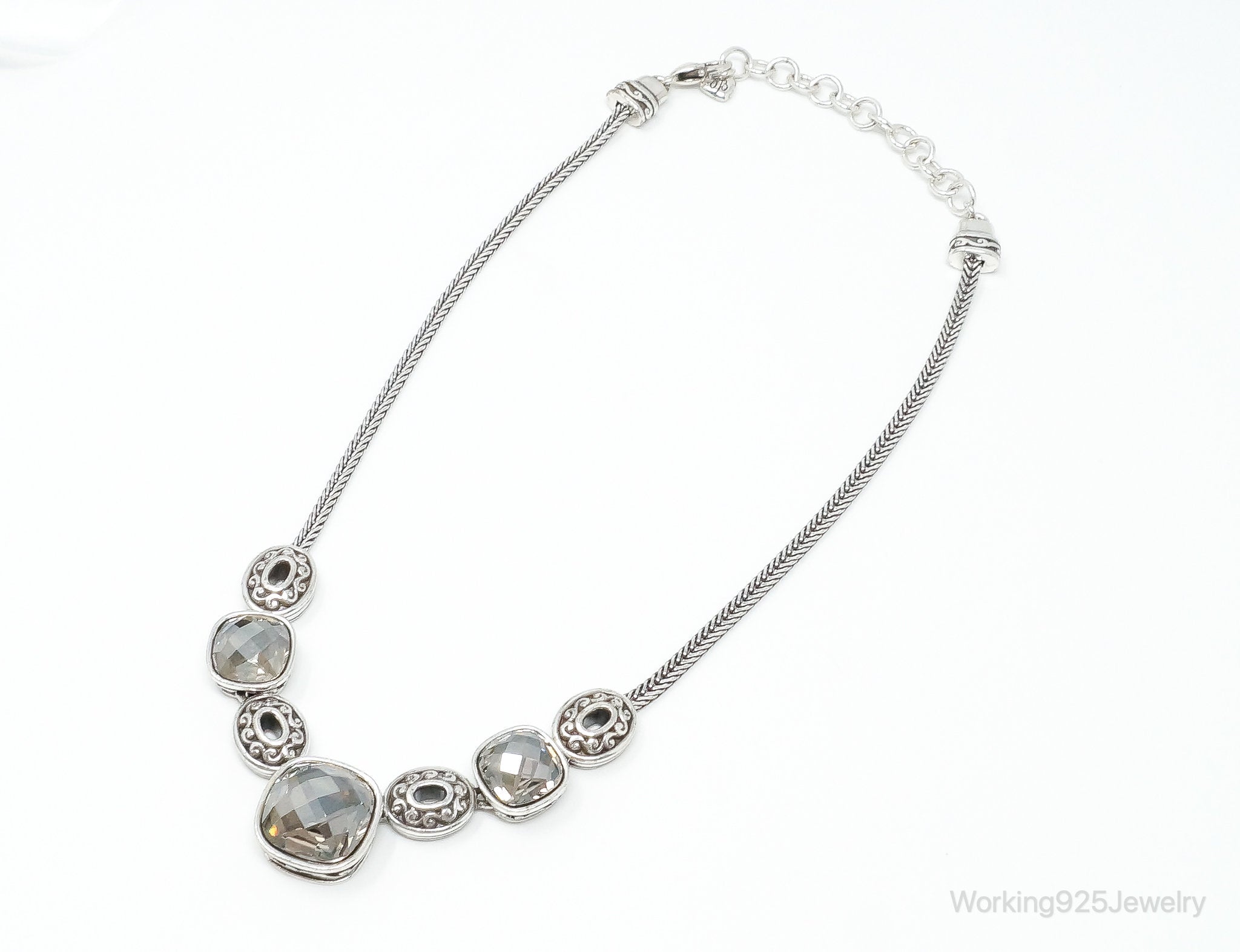 Designer Brighton 'Venus Rising" Crystal Toggle Sterling Silver Necklace