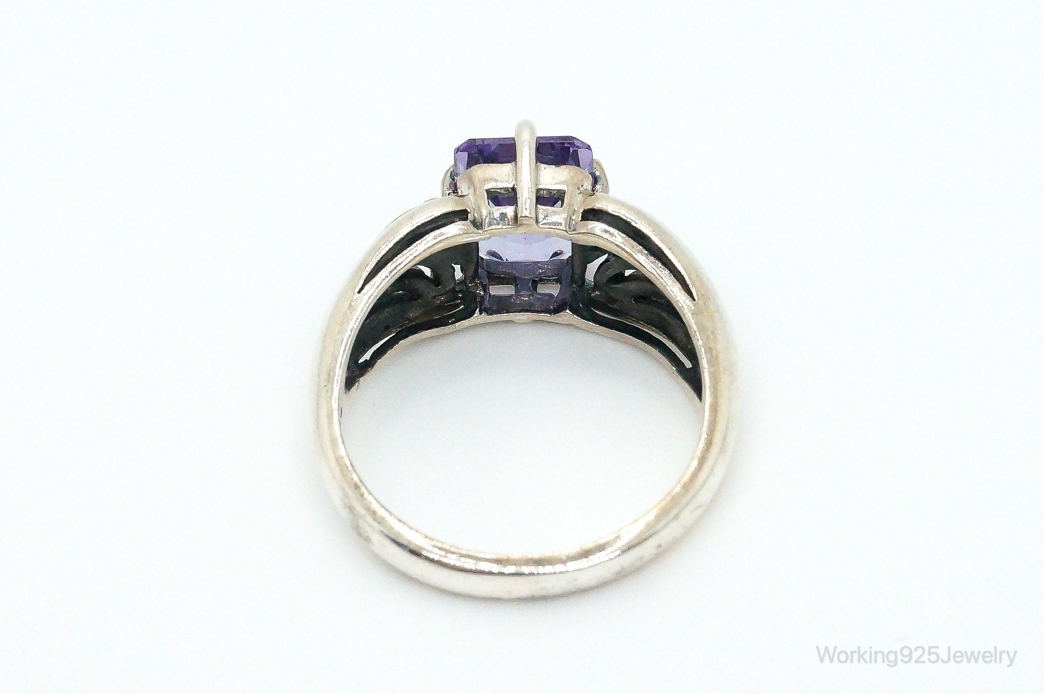 Designer CNA Amethyst Sterling Silver Ring - Size 10