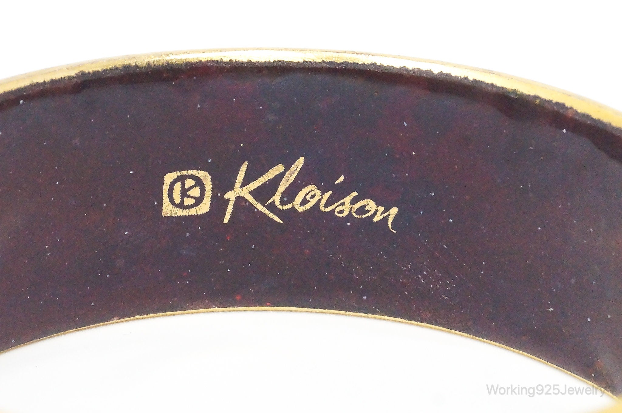 Vintage Designer Kloison Flowers Scrolls Wide Bracelet