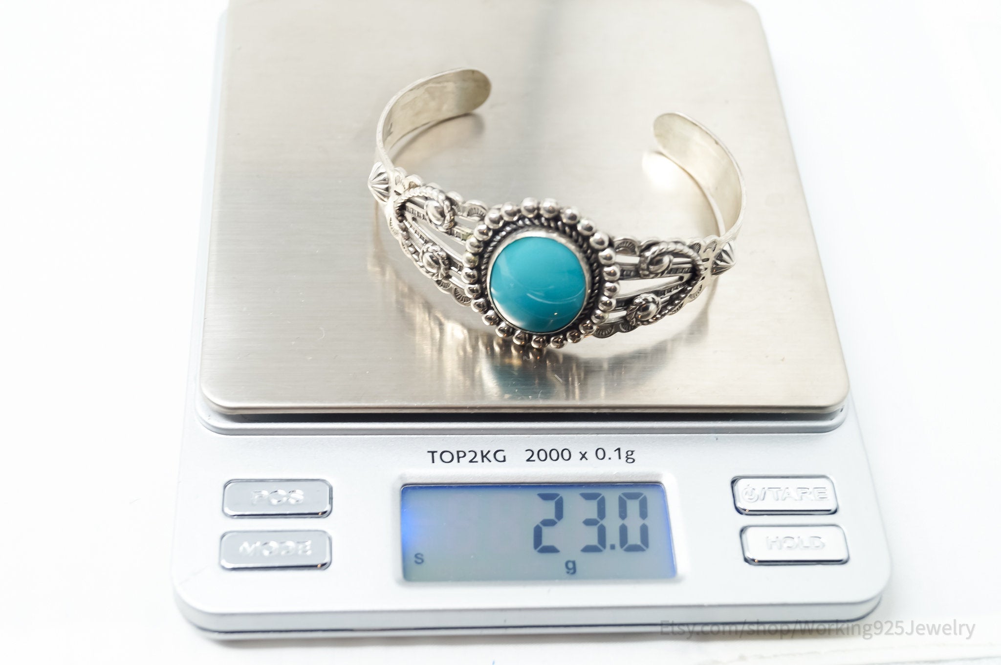 Southwest Designer Bell Trading Post Turquoise Sterling Silver Cuff Bracelet