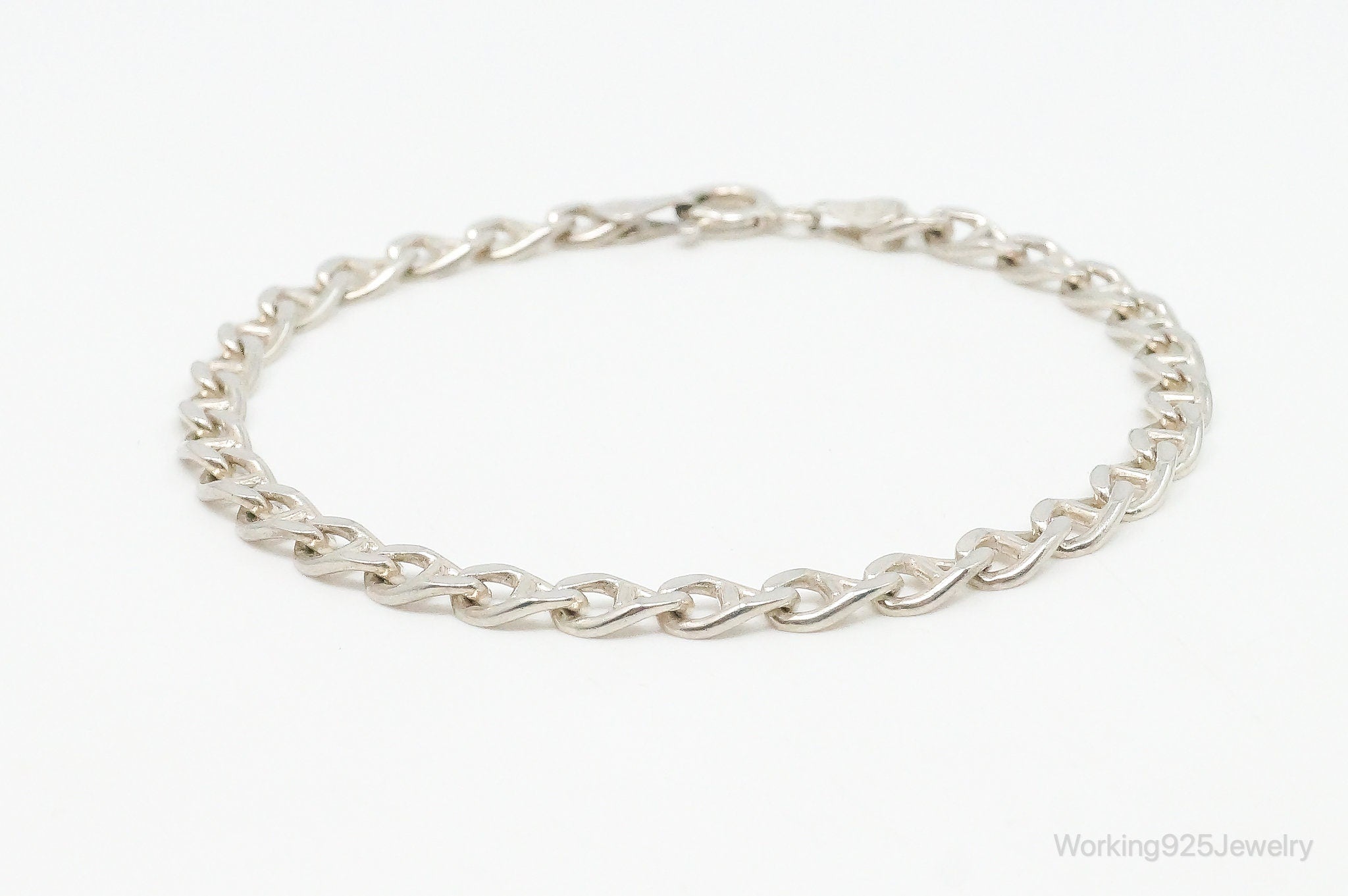 Vintage Italian Designer Sterling Silver Chain Bracelet