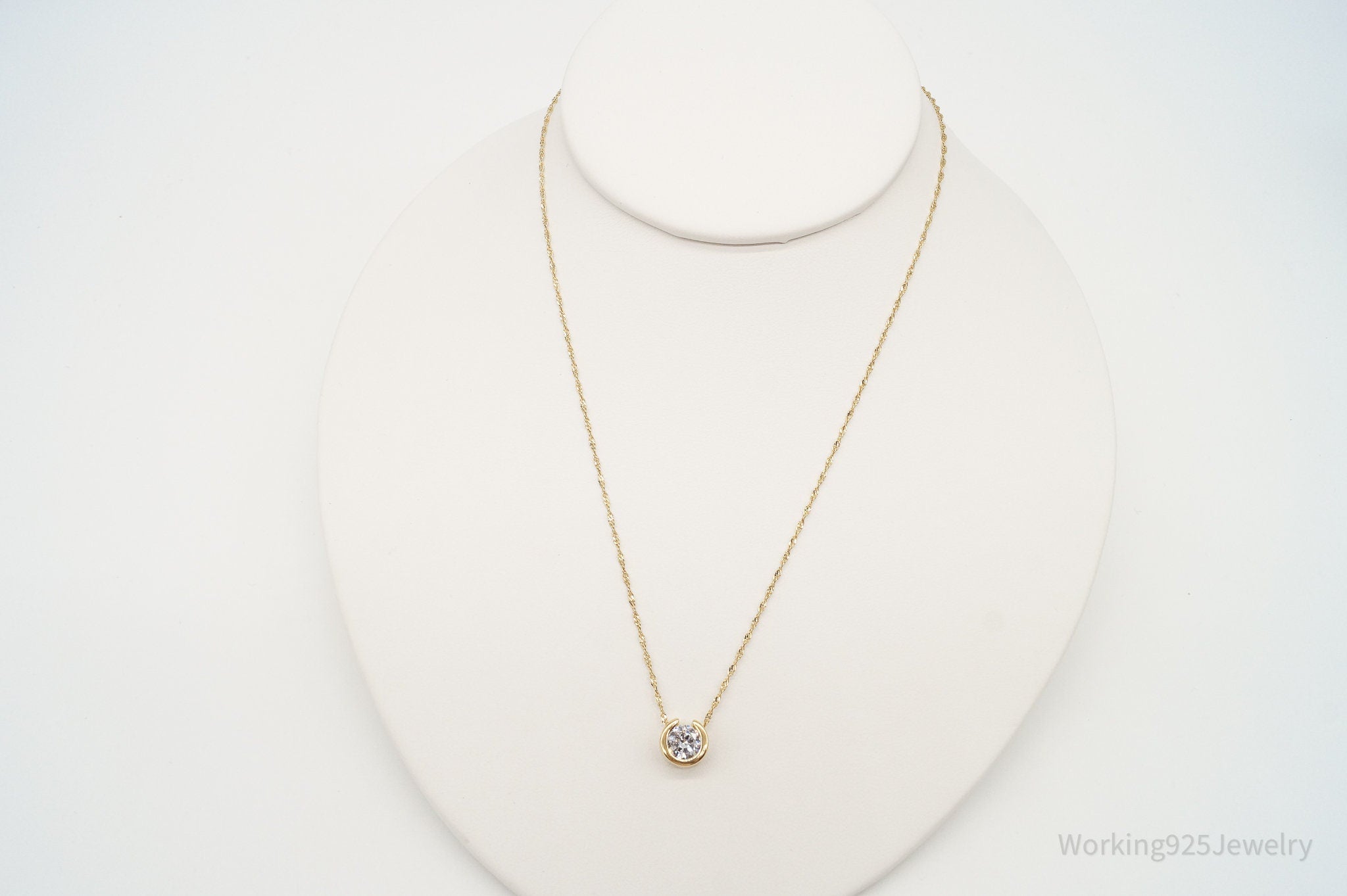 Designer Milor Gold Vermeil Cubic Zirconia Sterling Silver Necklace