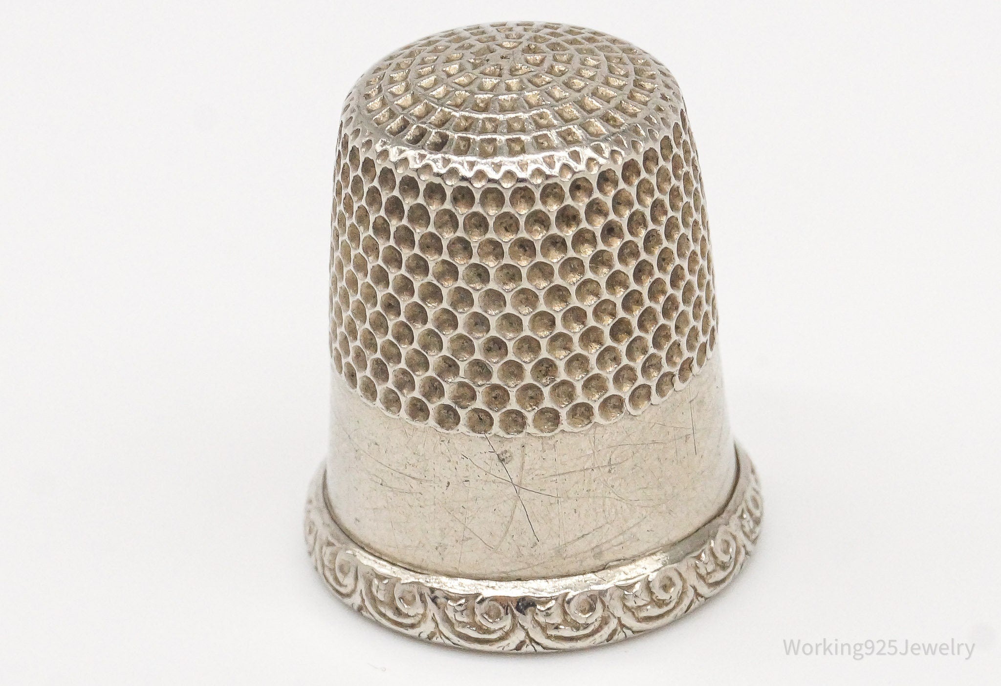 1800s Antique Simons Bros & Co Silver Thimble Size 7