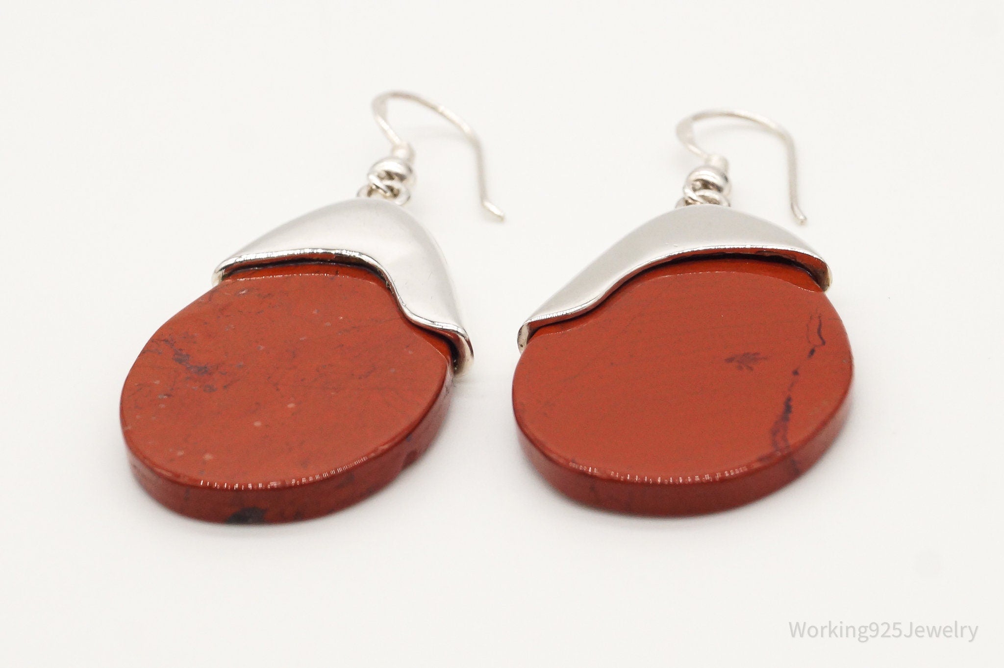 Vintage Designer RLM Studio Red Jasper Sterling Silver Earrings