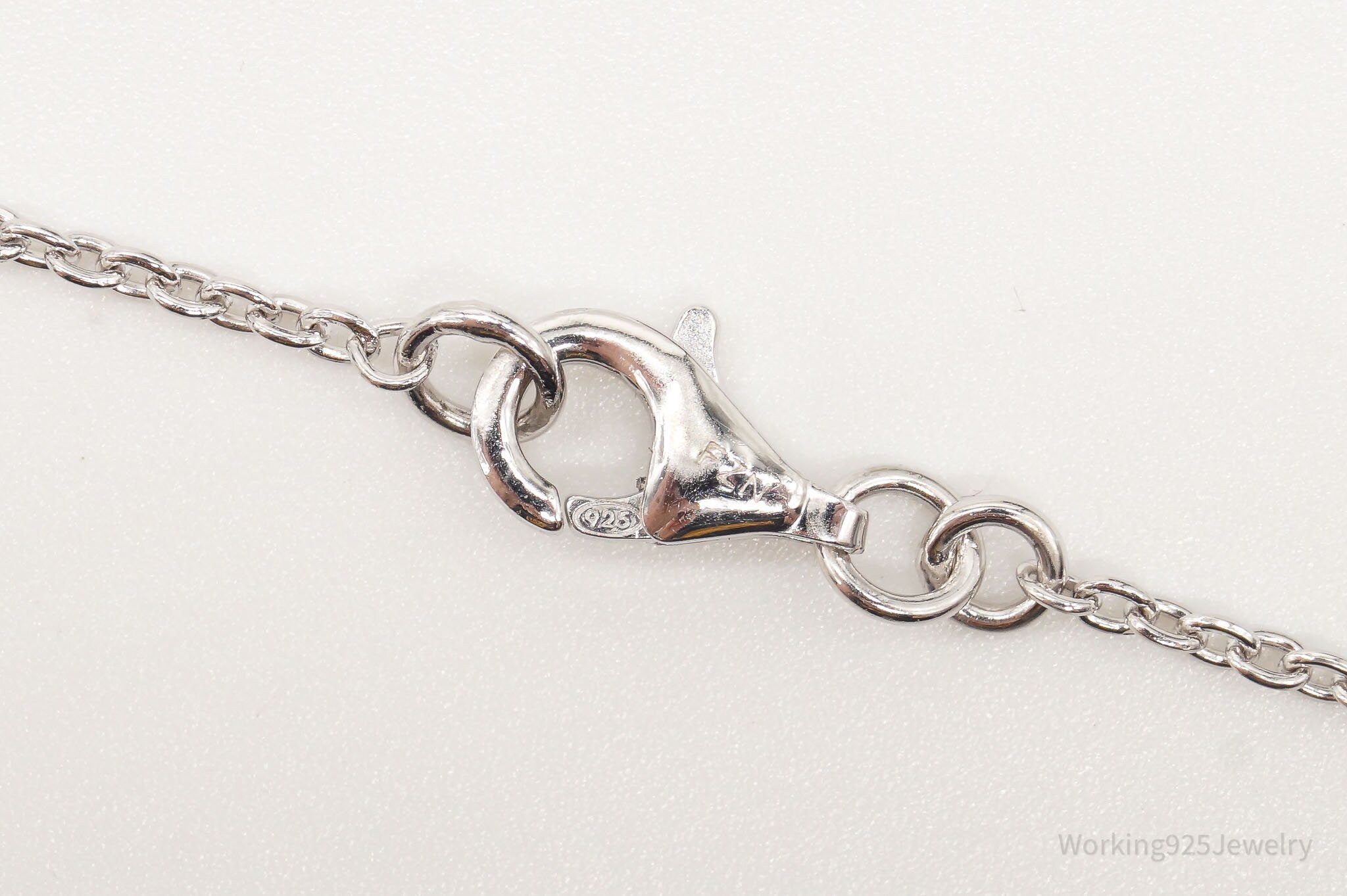 Vintage Designer FZN Linked Hearts Sterling Silver Necklace